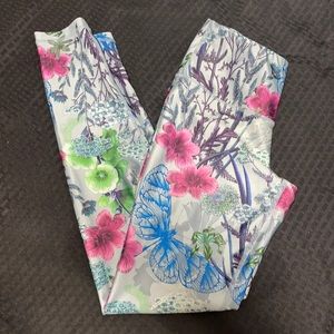 Playground Floral Dragonfly Leggings Size Small